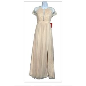 Little Mistress Size 4 Maternity Evening Maxi Dress‎ Coral Embellished Long New